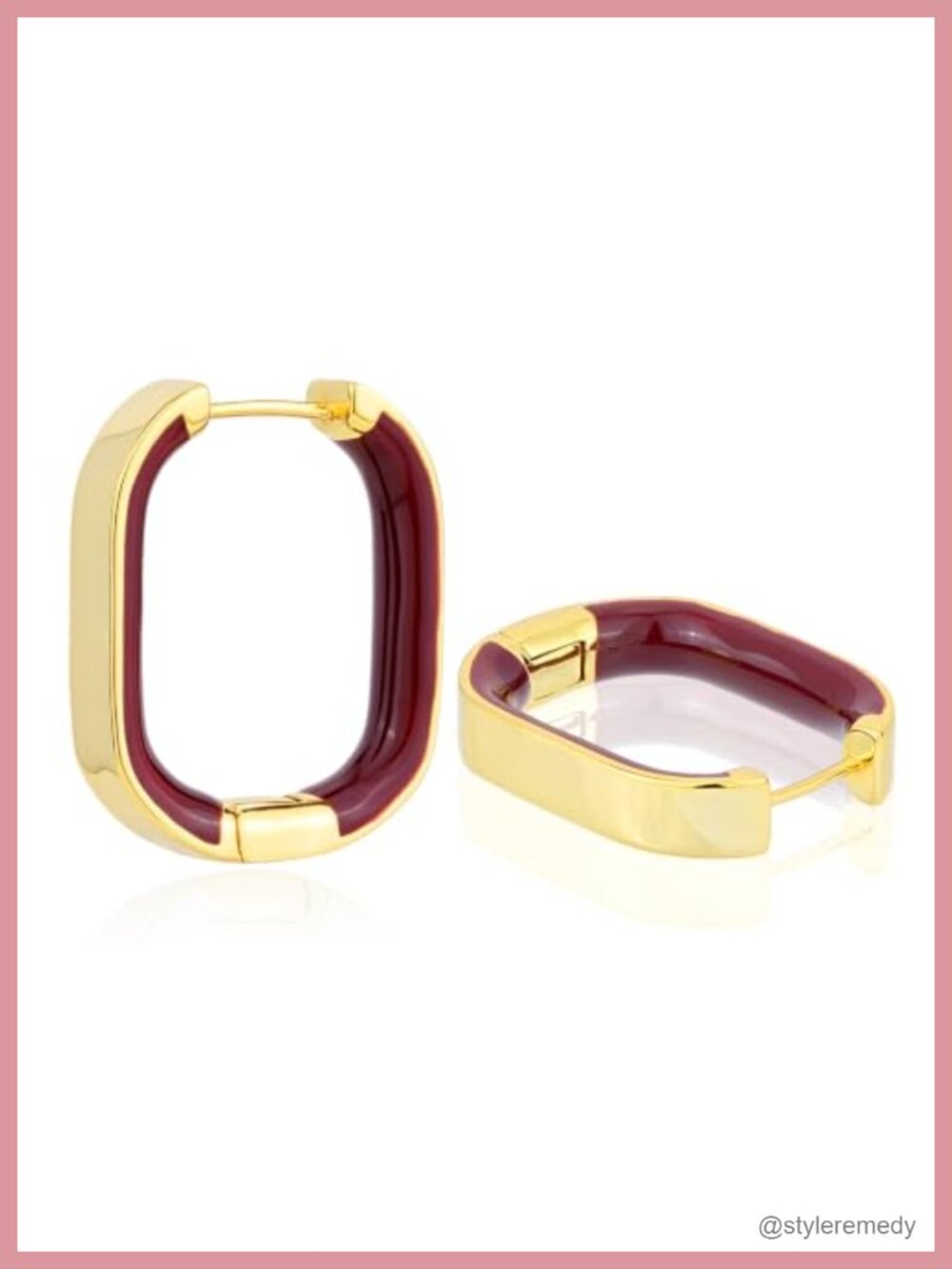18k Gold Plated U Shaped Huggie Hoop Earrings
